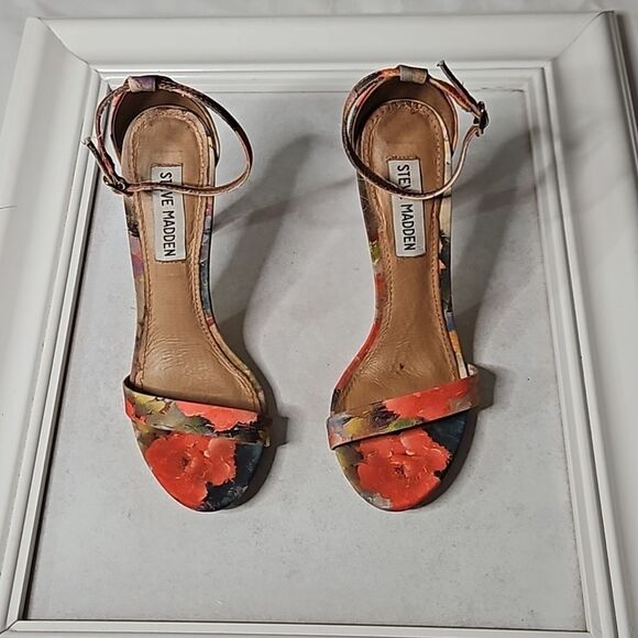 Steve Madden Stecy Coral floral heels size 5.5 - Picture 2 of 11